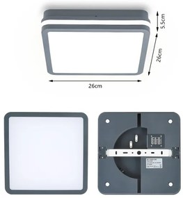 Corp de iluminat LED de exterior Brilagi BENE LED/24W/230V 26x26 cm IP54