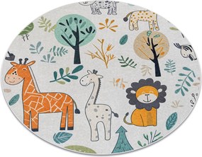 BAMBINO 61570 cerc covor lavabil Animale, Africa pentru copii anti-alunecare - cremă / verde