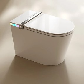 Set vas WC pe pardoseala Relax Regal alb lucios cu functie bideu electric si capac softclose