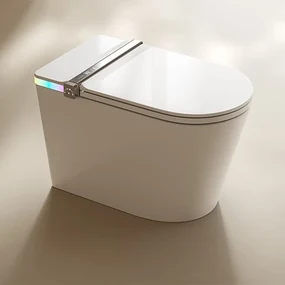 Set vas WC pe pardoseala Relax Regal alb lucios cu functie bideu electric si capac softclose