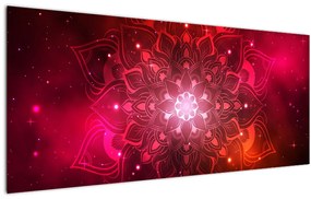 Tablou abstracției roșii (120x50 cm)