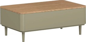 Măsuță de cafea Amilio 100 cm cu sertare pe picioare - eucalipt / stejar baltic dune