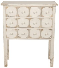 Consola alba, din lemn, cu sertare, Chiffon
