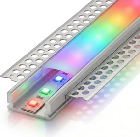 SET 1x bandă LED RGBW digitală/16,5W/230V 5 m + 5x profil încastrat 1 m + telecomandă