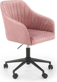 Scaun birou cu spatar inalt FRESCO, roz, stofa catifelata, 57x55x79/89