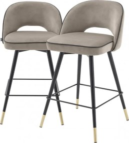 Set de 2 scaune de bar design modern Cliff, H-92,5cm greige 113712 HZ
