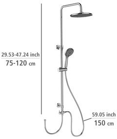 WENKO 25310100 - Set de duș WATERSAVING SYSTEM, inox/crom lucios