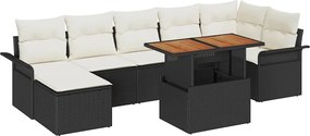 vidaXL Set de canapele pentru grădină 8 pcs Negru Rattan poli