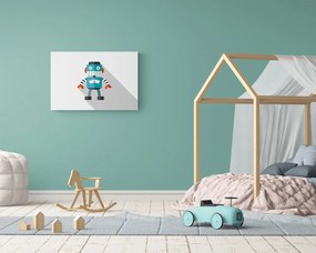 Tablou robot albastru pe fundalul alb