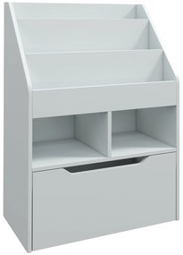 HOMCOM Raft pentru copii cu sertar, bibliotecă cu rafturi, 60 x 29,9 x 90 cm, Gri | Aosom Romania