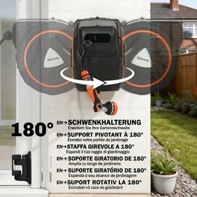 Outsunny furtun retractabil, suport furtun, role pentru furtun | Aosom Romania
