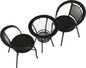 Set ratan de grădină 1+2, maro, LASAN