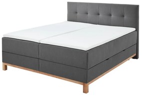 Pat boxspring gri cu spațiu de depozitare 180x200 cm Catania - Meise Möbel