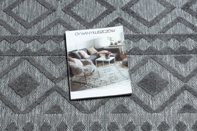 Covor Structural SOLE D3852 Boho, caro - țesute plate gri