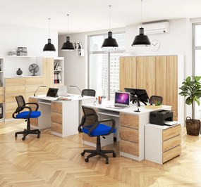 Masă PC Behati (Alb + Stejar sonoma). 1069460