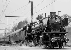 Fototapet - Locomotiva cu aburi (152,5x104 cm), în 8 de alte dimensiuni noi