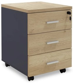 Sertar mobil Lotus in culoare stejar-gri inchis 40x47x55cm