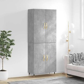 vidaXL Dulap înalt, gri beton, 69,5x34x180, lemn compozit