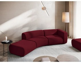 Șezlong burgundy cu tapițerie din catifea (cu colț pe partea stângă) Ekahi – Makamii