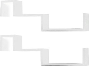 Set 2 rafturi FRI NEW, alb, 77x10x28 cm
