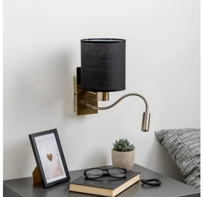 Lampă LED de perete Brilagi NUBILA 1xE27/25W/230V + LED/3W alamă/negru