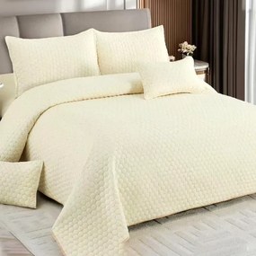 Cuvertură bumbac cu in, crem, 5 piese, 220x240 cm, CBI11