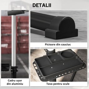 HOMCOM Stativ pentru Reparații Biciclete cu Înălțime Reglabilă, Rotativ 360° și Pliabil, 82x106x107-160 cm, Negru | Aosom Romania