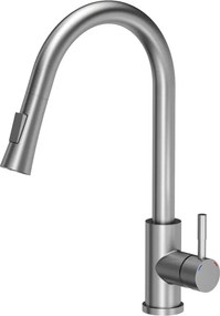 Baterie bucatarie cu dus extractibil Quadron Pop Julia inox mat