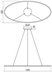 Redo 01-3341 - Pendul LEO pe cablu, LED dimabil, 67W, 230V, finisaj bronz
