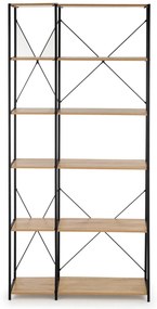 Raft REG19 stejar sonoma/negru H190 cm
