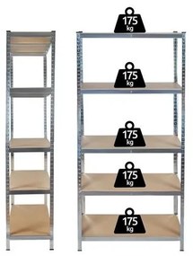 ShopJK RAFT METALIC ZINCAT FĂRĂ ȘRUBURI 220x100x45 CM , CAPACITATE DE ÎNCĂRCARE 875 kg