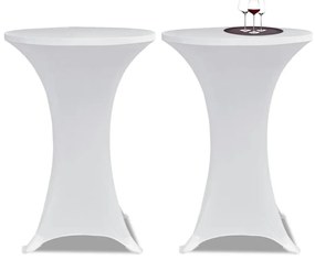 vidaXL Faţă de masă pentru mese inalte Ø 60 cm alb elasticizată 2 buc