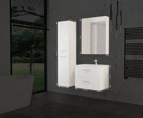 Set mobilier de baie KATE cu lavoar + dulap cu oglindă + dulap suspendat, alb