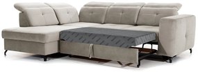Canapea de colț cu funcție de dormit Belavio L Stânga - tapițerie Vogue 2 Bej