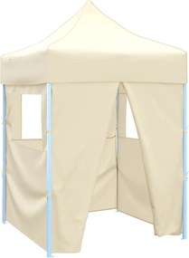 vidaXL Cort de petrecere pliabil cu 4 pereți, crem, 2 x 2 m, oțel