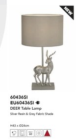 Veioza/Lampa de masa Cerb design decorativ Deer argintiu/gri