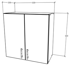 Corp haaus Karo, 2 Usi, Stejar Sonoma Inchis/Alb, 60 x 30 x 60 cm