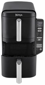 Friteuza dubla cu aer cald Ninja SL300EU, 2470W, 7.6 L, 40-240°C, 2 cosuri, 6 programe, Sincronizare, Timer, Auto stop, Negru