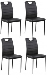 Set 4 scaune sufragerie Dia 53x43,5x92 cm Negru