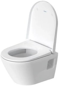 Set Vas WC suspendat cu capac soft close Duravit D-Neo Compact Rimless 36x48 cm evacuare orizontala