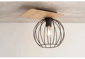 Lustră aplicată CYBER 1xE27/60W/230V lemn/neagră