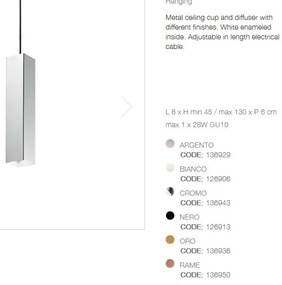 Pendul modern SKY SP1 BIANCO 126906