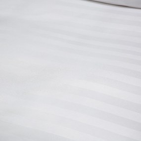 Lenjerie de pat hoteliera din microfibra JASMINE alba - dunga 2 cm Dimensiunile lenjeriei: 2 buc 70 x 90 cm | 200 x 220 cm