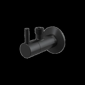 Robinet coltar rotund negru mat cu filtru 1 2   3 8   Alcadrain ARV001-BLACK Negru mat