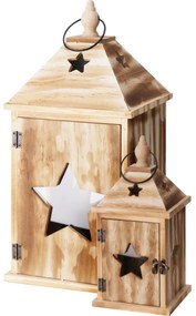 Set of wooden lanterns Star, 2 pcs