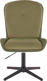 HR690CROSS Scaun Velvet&amp;soft Piele Pu Măsline/Khaki Bază Neagră