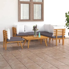 vidaXL Set mobilier de grădină cu perne, 7 piese, lemn masiv acacia