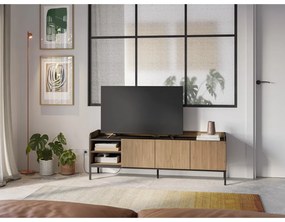 Comodă TV în culoare naturală cu aspect de lemn de stejar 160x55x42 cm Adara – Marckeric