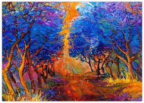 Tablou - Coroane de copac de toamnă, impresionism modern (70x50 cm)