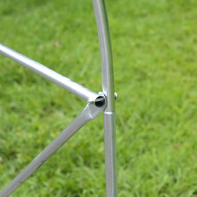 Outsunny Seră pentru Exterior Seră tunel 6x3x2 m Seră de Grădină Mare cu 12 Ferestre și Ușă Rulou cu Fermoar Cadru Metalic pentru Cultivare Plante Alb | Aosom Romania